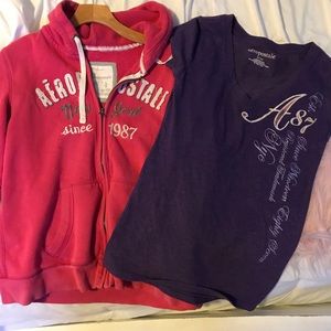 Aeropostale Jacket & Top shirt medium large